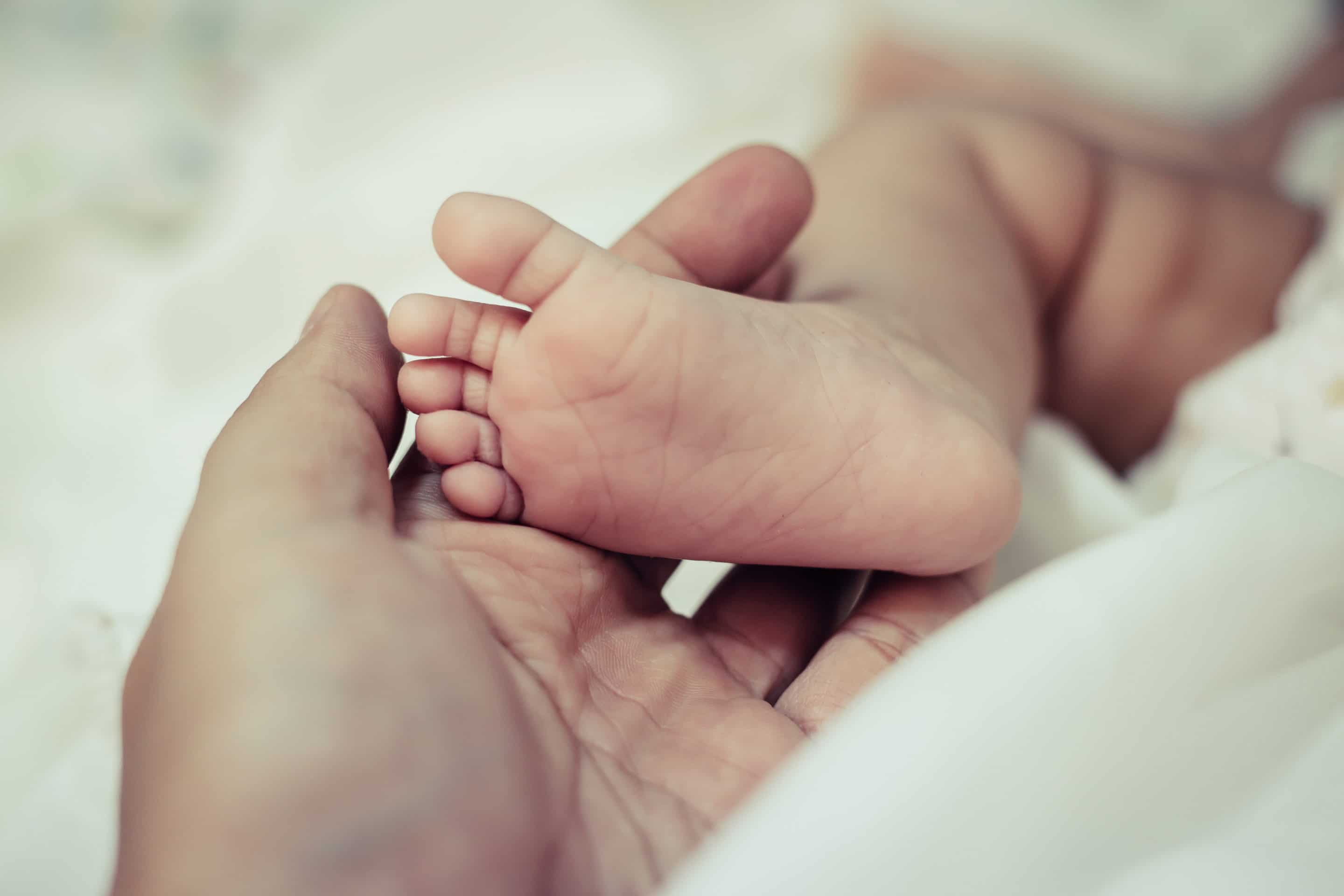 New born baby foot,selective focus